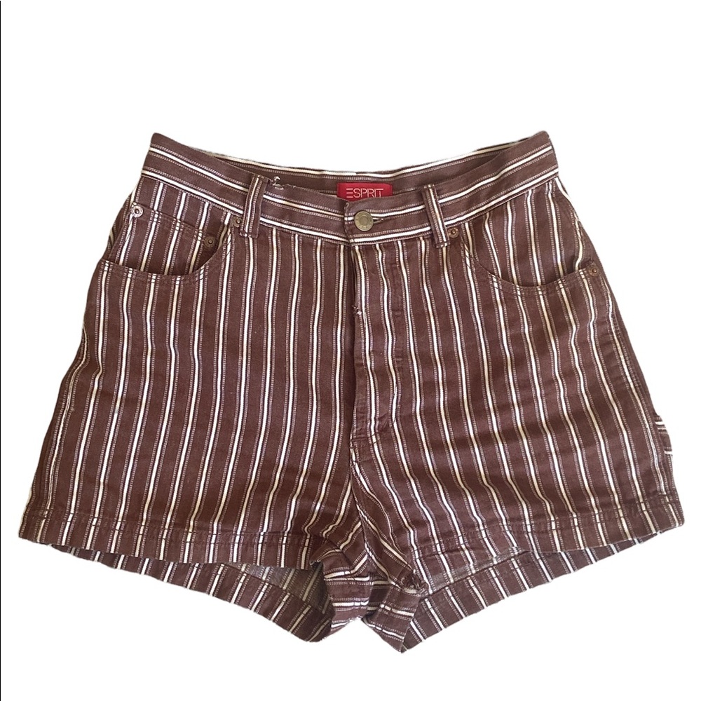 Esprit vintage brown and white high waisted shorts